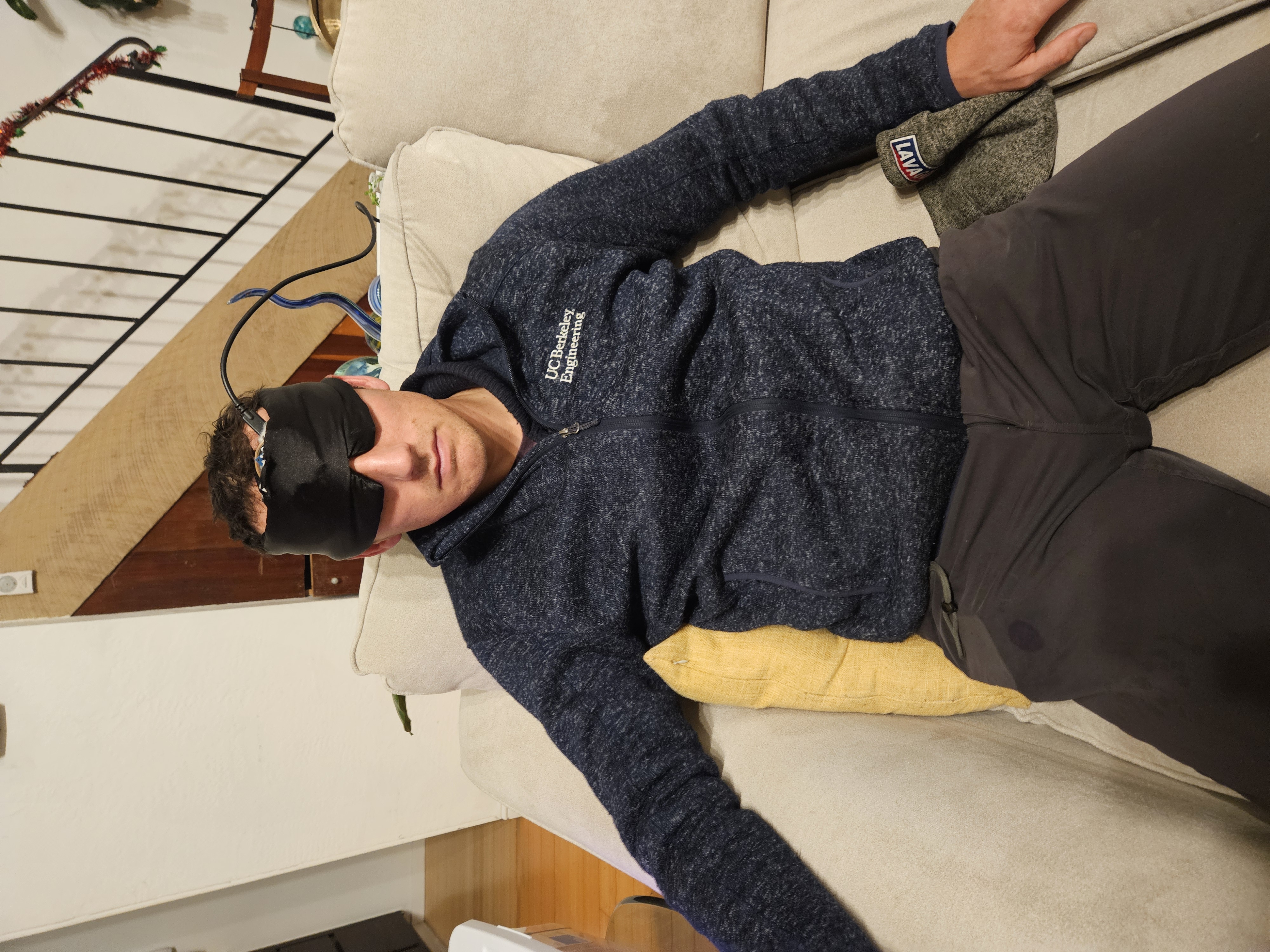 User wearing Dreamz relaxing
